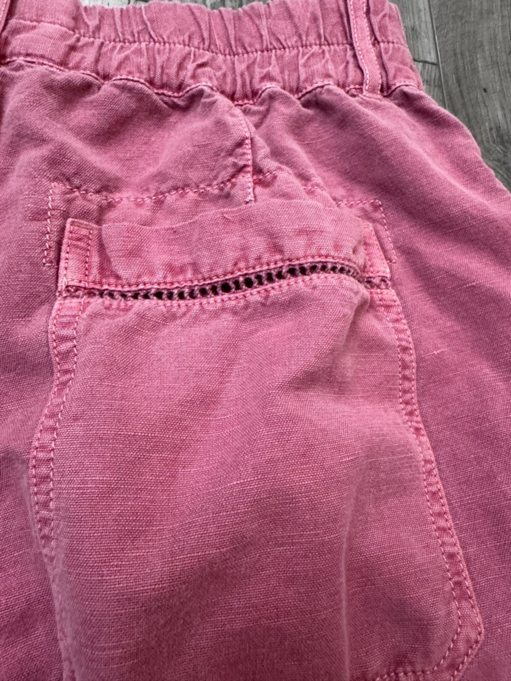 Sundance Linen Blend Pink High-Waist Button Front Pants Lightweight 4 - Picture 4 of 8